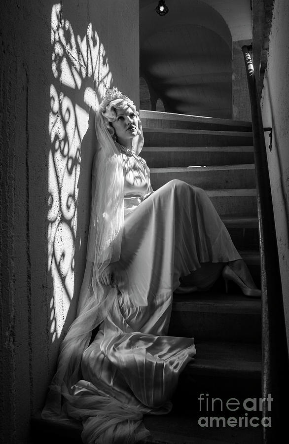Haunted by History - Lonesome Bride - Alt version 5 Mission Inn - Photographer Craig Owens Photograph by Sad Hill - Bizarre Los Angeles Archive