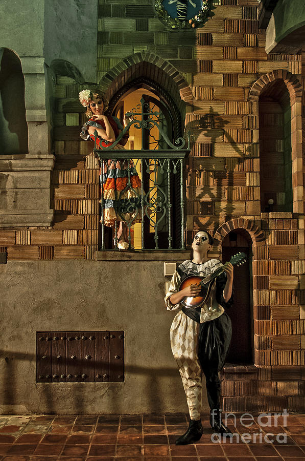 Haunted by History -  Pierrot and the Maiden - color - by Craig Owens  Mission Inn  Riverside CA Photograph by Sad Hill - Bizarre Los Angeles Archive