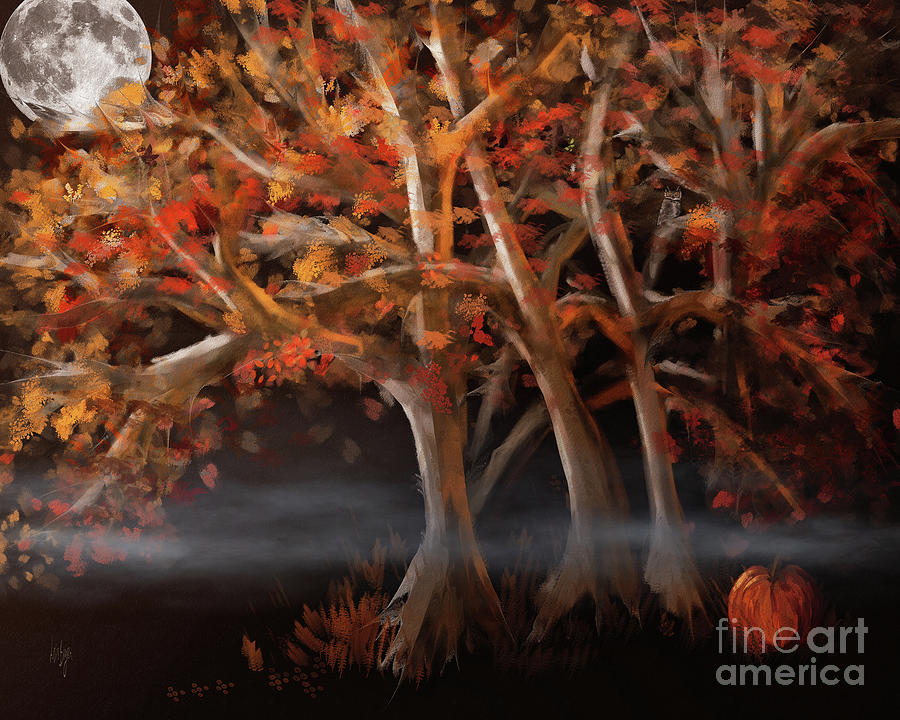 Fall Digital Art - Haunted Forest by Lois Bryan