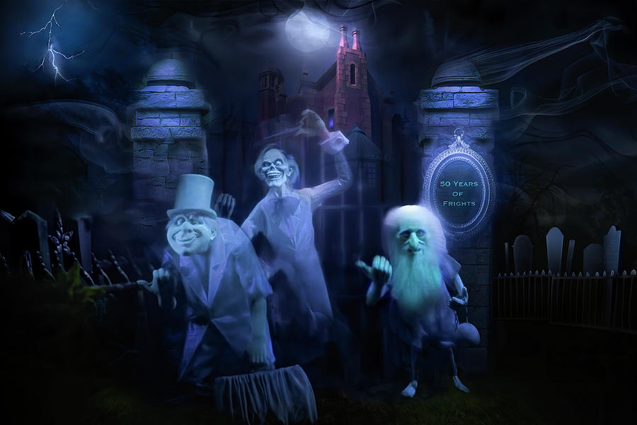 Haunted Mansion Hitchhiking Ghosts Photograph by Mark Andrew Thomas