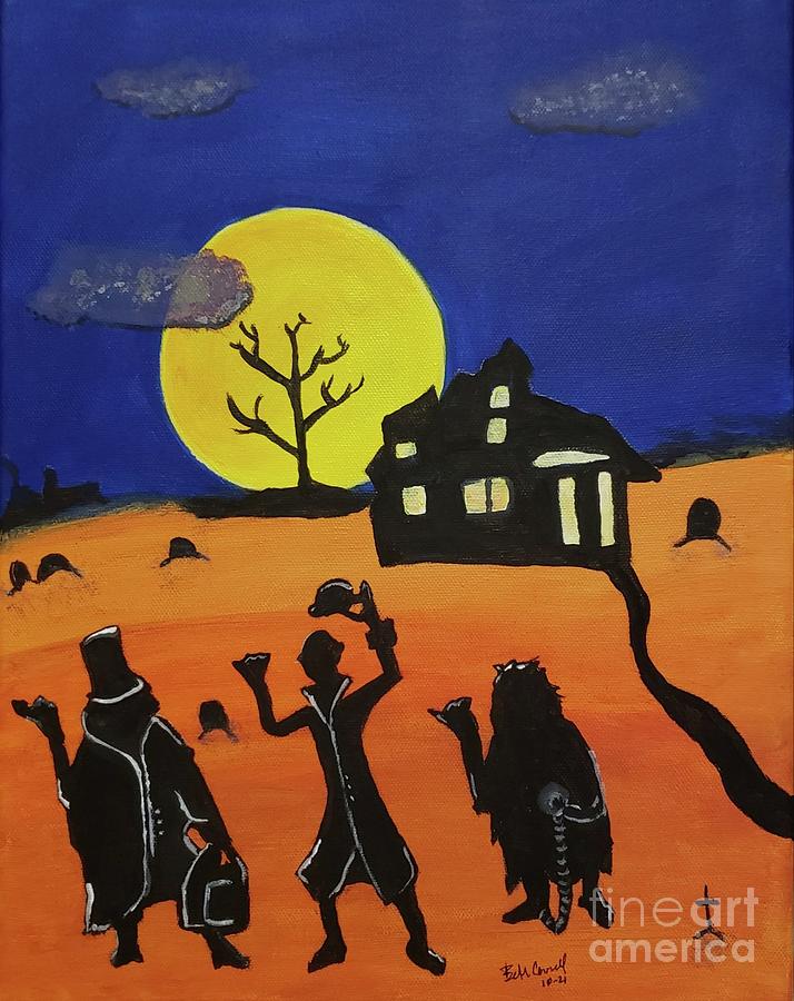 Haunted Yard Painting by Beth Cornell