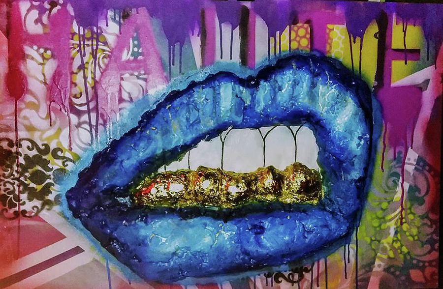 Haute Lips Painting by Femme Blaicasso