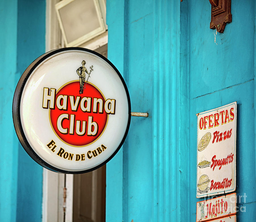 Havana Club Rum Sign In Cuba Photograph
