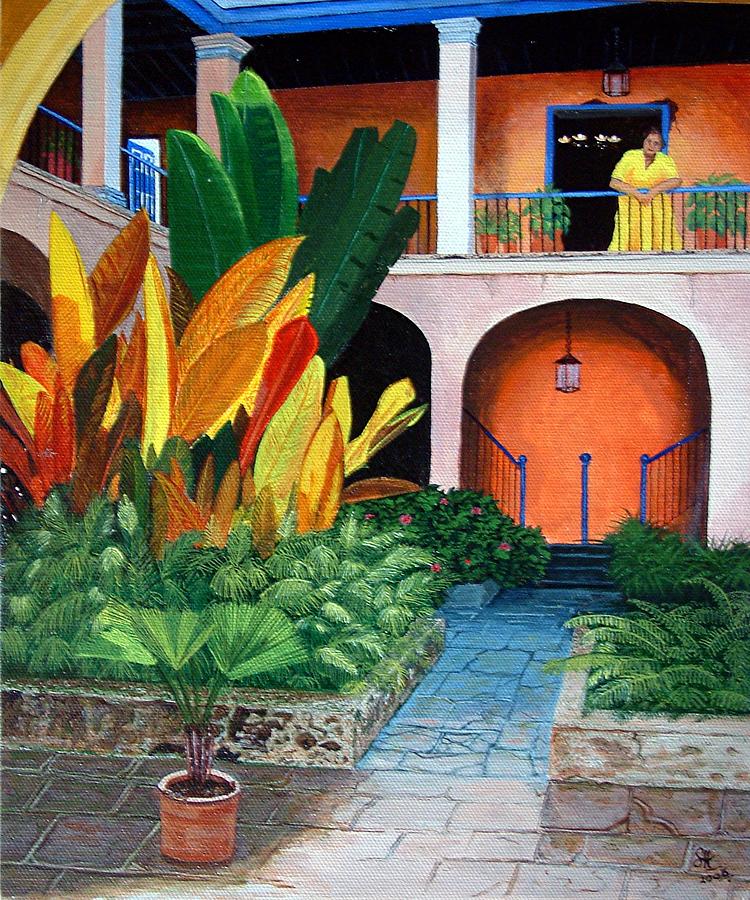 Havana Courtyard II Painting by Sam Hall