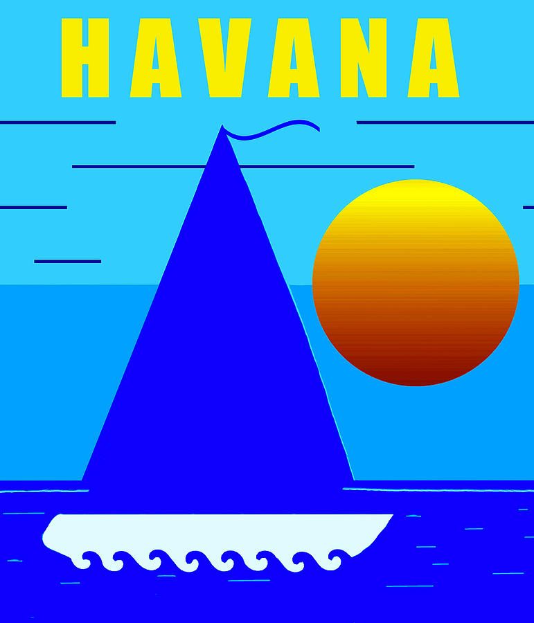 Havana sailing Mixed Media by David Lee Thompson