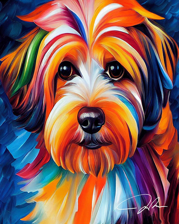 Havanese Abstract Portrait Painting by Nam Nguyen - Fine Art America