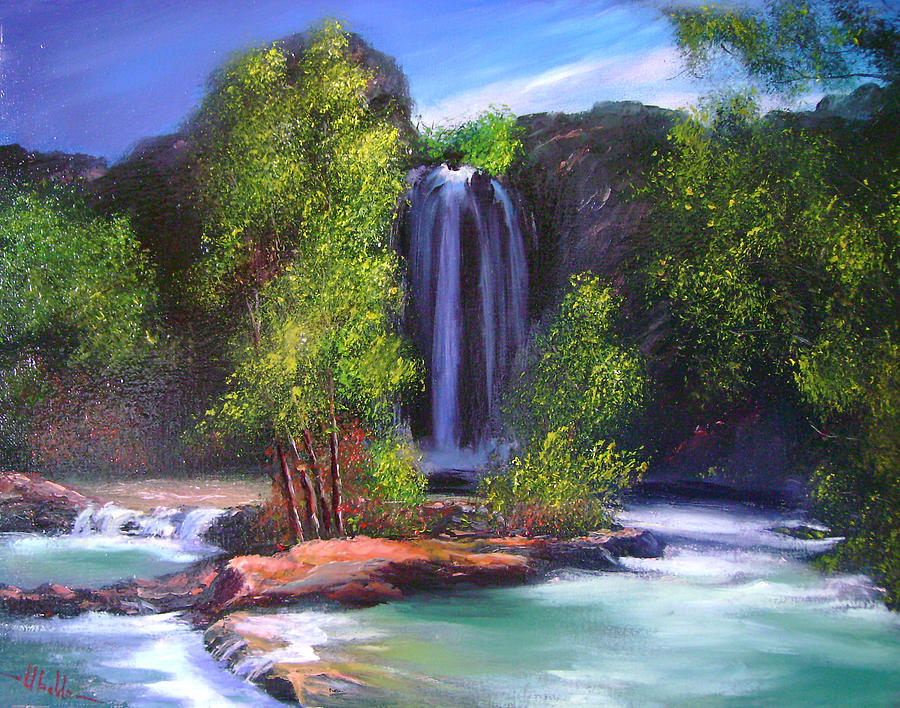 Havasu Falls Painting by Ubaldo Garcia - Fine Art America