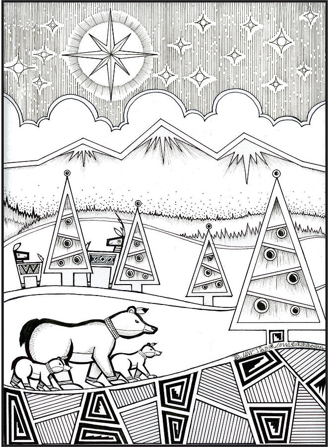Have a Beary Deer Christmas Drawing by Dalton James