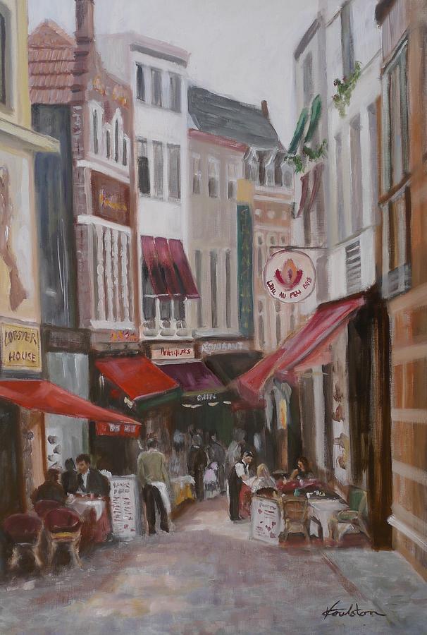 Have a beer with me in Brussels Painting by Veronica Coulston