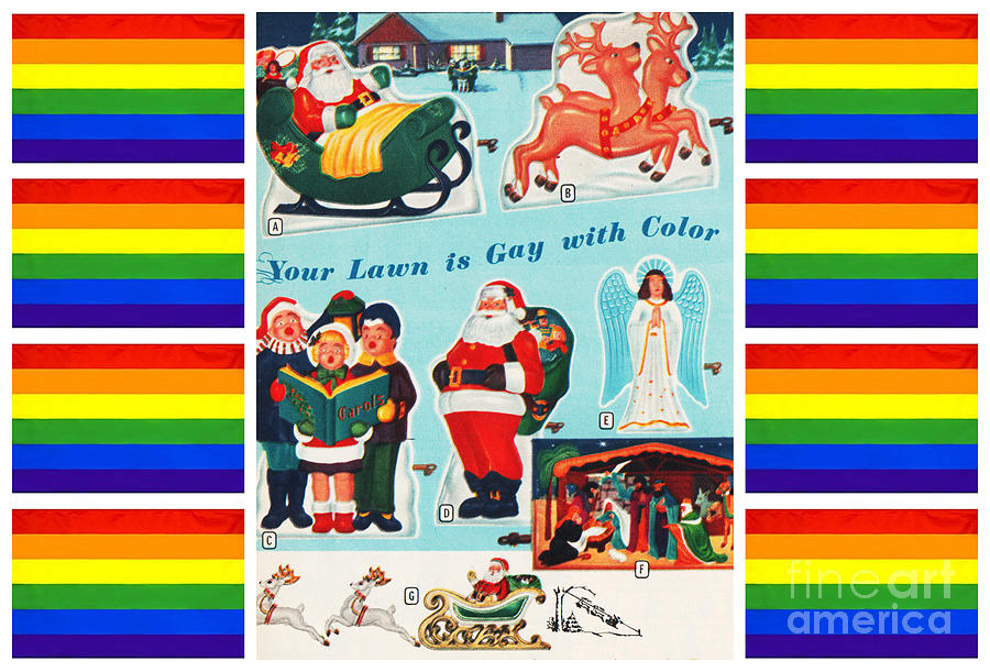 Have a Gay Colorful Christmas  Mixed Media by Sally Edelstein