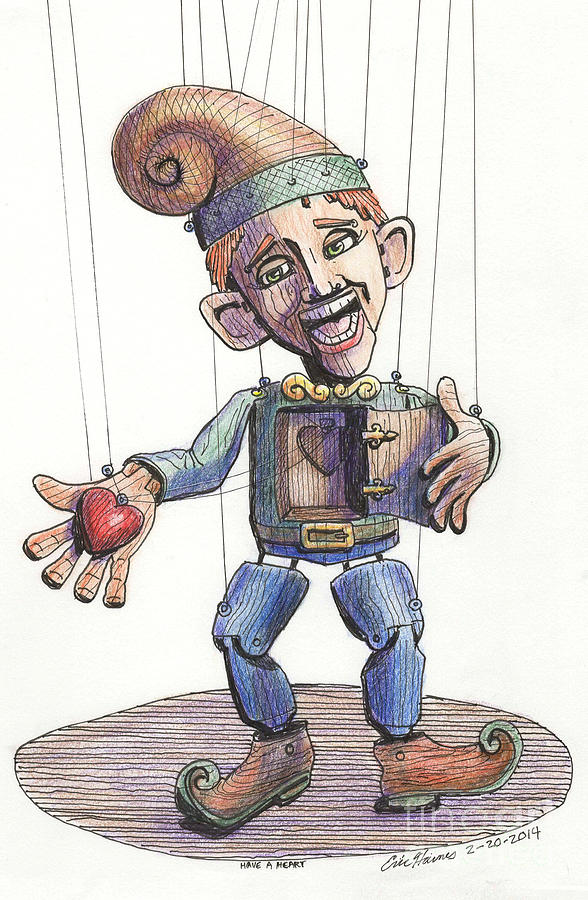 Have a Heart Marionette Drawing by Eric Haines