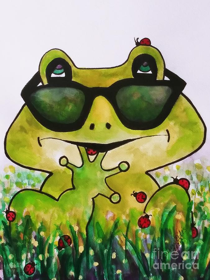 Have a Ribbit Day Painting by Chrisann Ellis