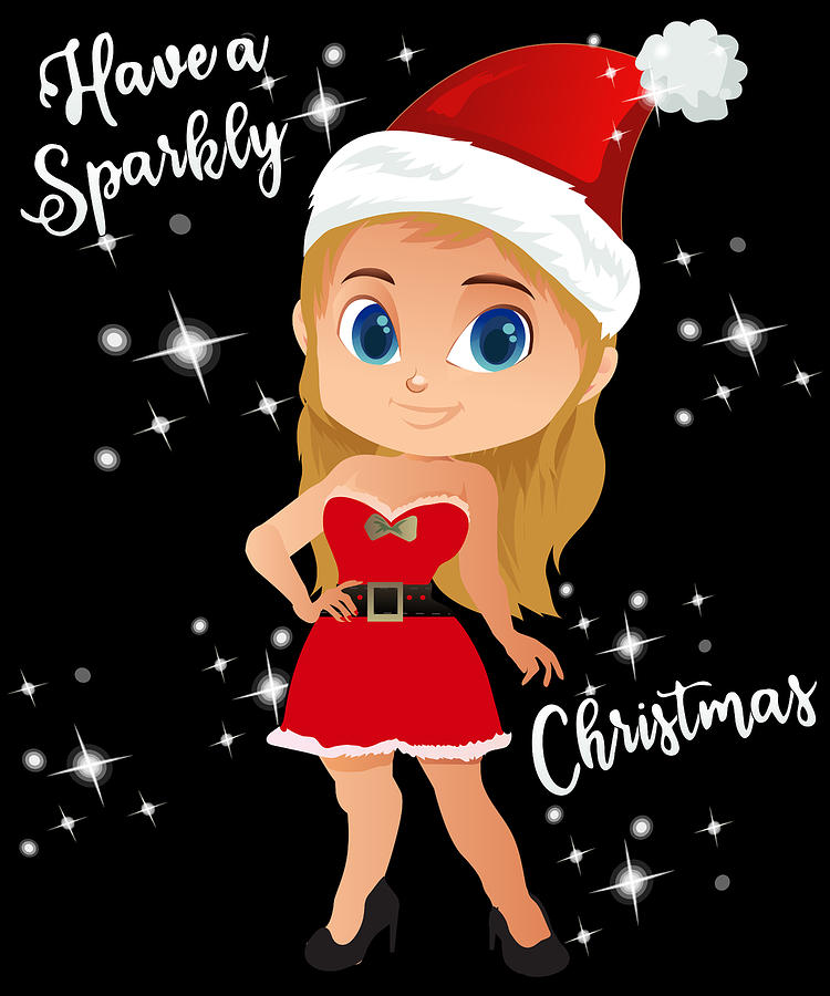 Have a Sparkly Christmas Girls Digital Art by Flippin Sweet Gear
