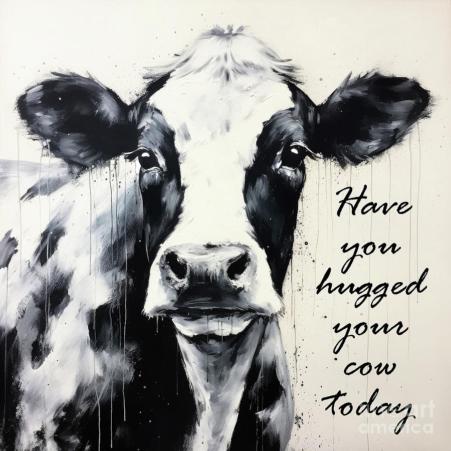 Have You Hugged Your Cow Today Painting by Tina LeCour