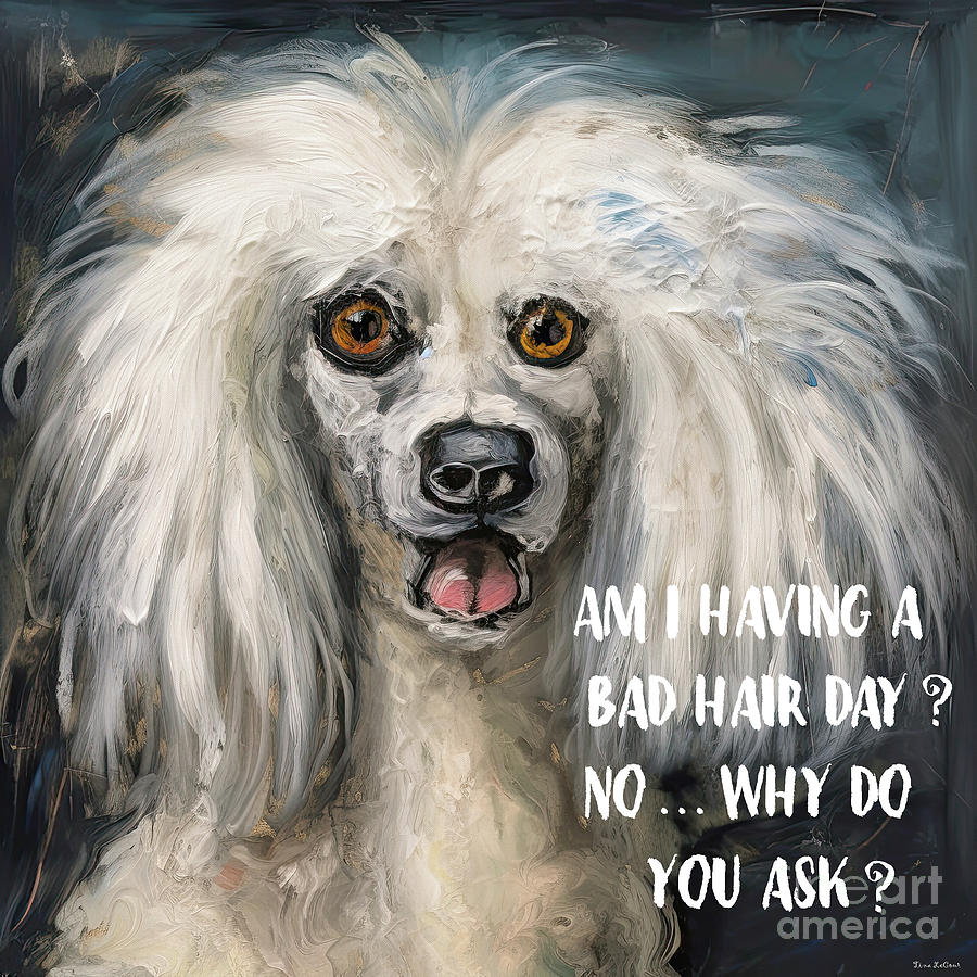 Having A Bad Hair Day Painting by Tina LeCour