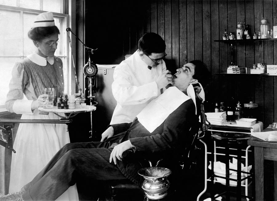 Having Dental Work Done - 1917 - Lewis Hine  Photograph by War Is Hell Store