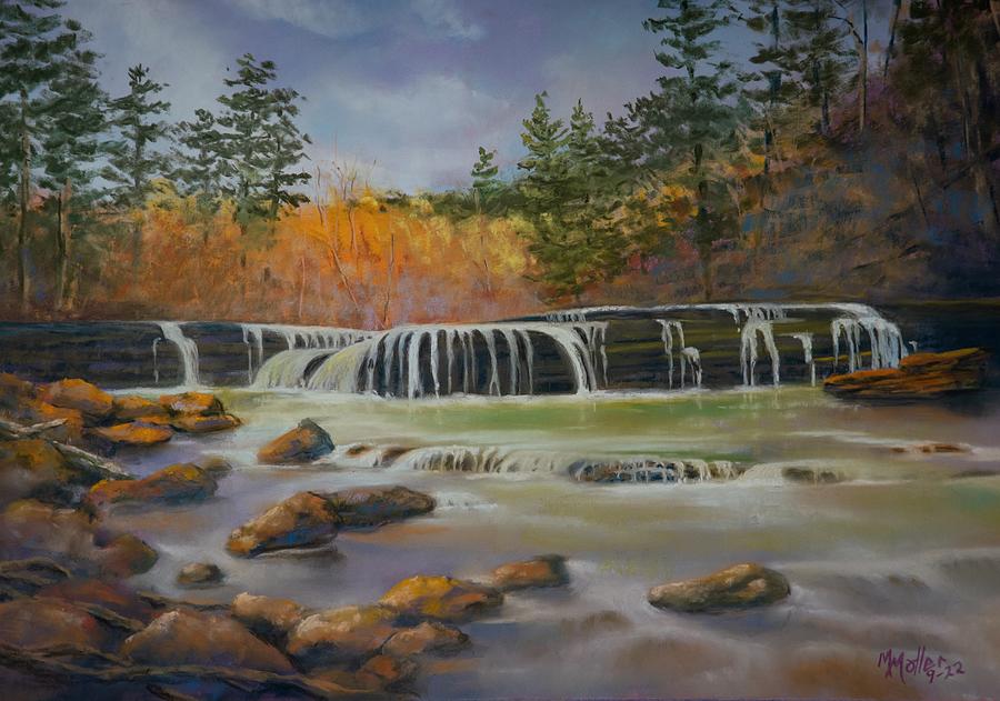 Haw Creek Falls Pastel by Marcus Moller