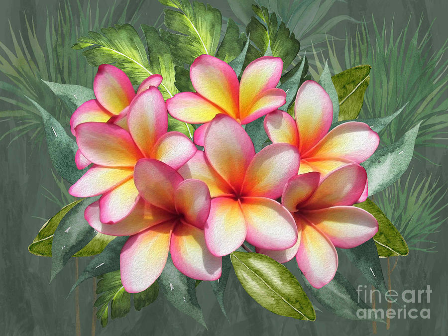Hawaian Plumeria at Dawn Digital Art by J Marielle