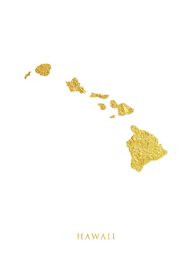 Hawaii Gold Map #51 Digital Art by Michael Tompsett