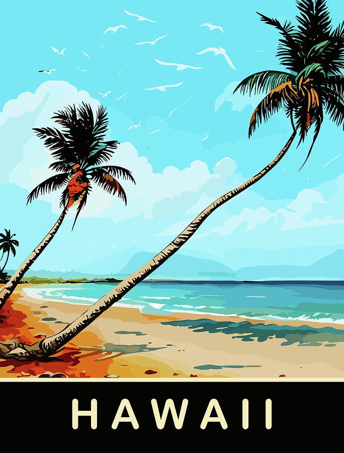 Hawaii, Palms on the Coast Digital Art by Long Shot