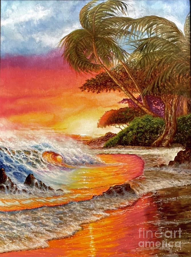 Hawaii Seascape by Leland Painting by Leland Castro