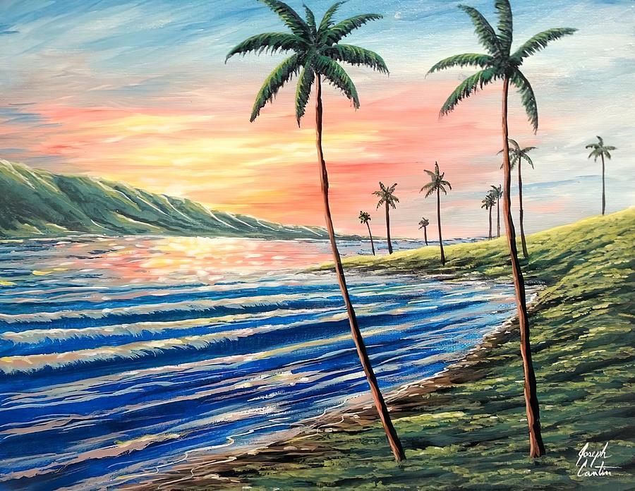 Hawaii Sunset Painting by Joseph Cantin - Fine Art America