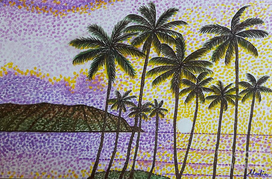 Hawaii sunset Painting by Nadia Spagnolo