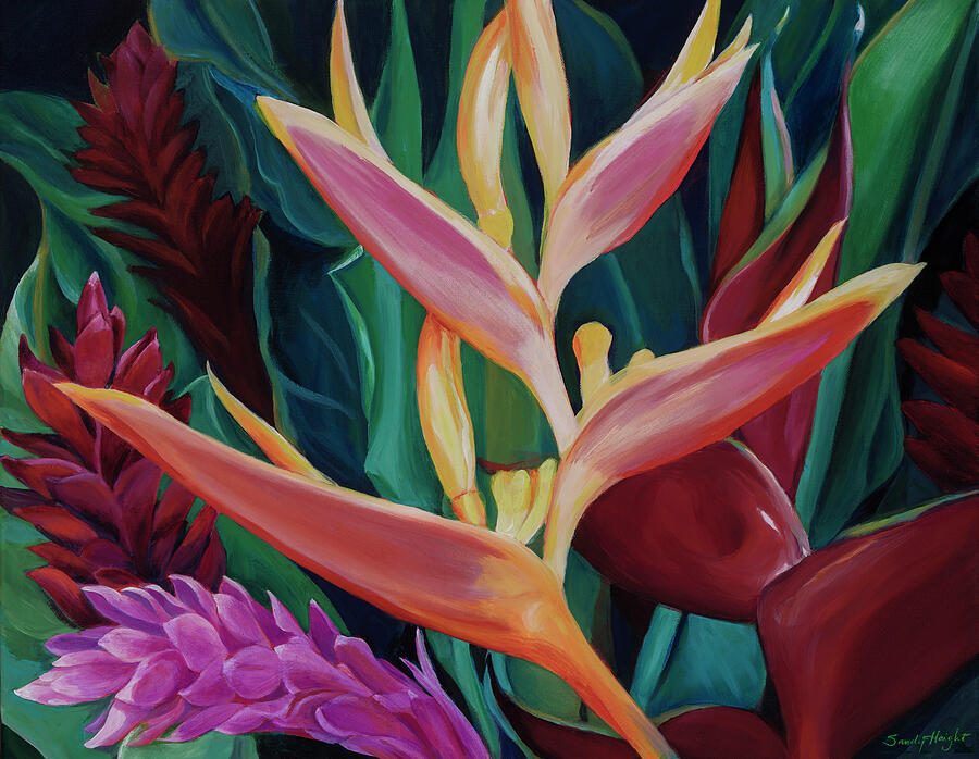 Hawaiian Flowers Painting - Hawaiian Bouquet by Sandy Haight