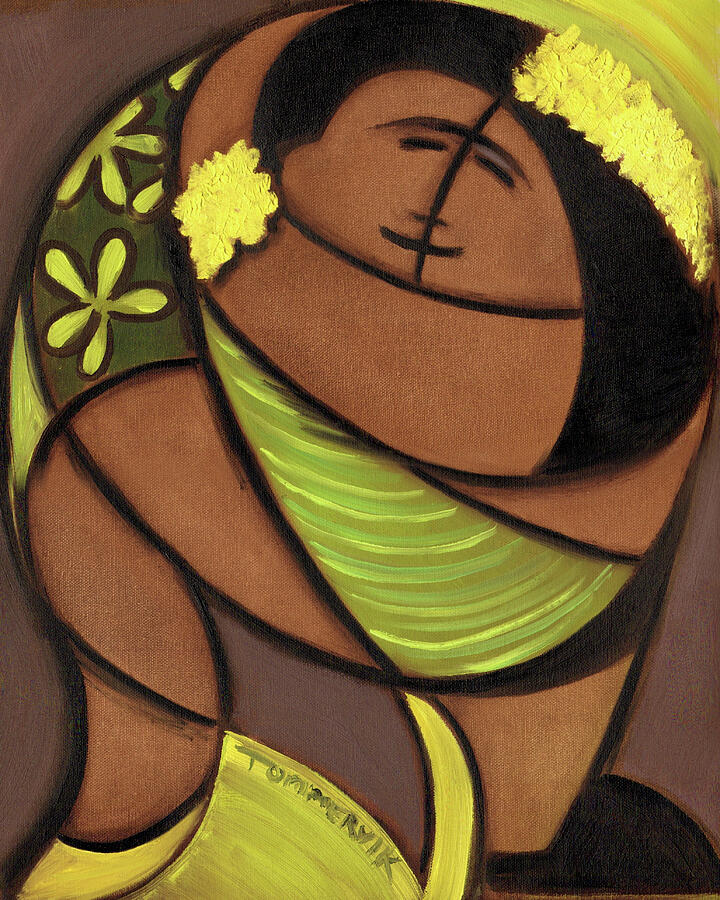 Hawaiian Couple Dancing Art Print Painting by Tommervik