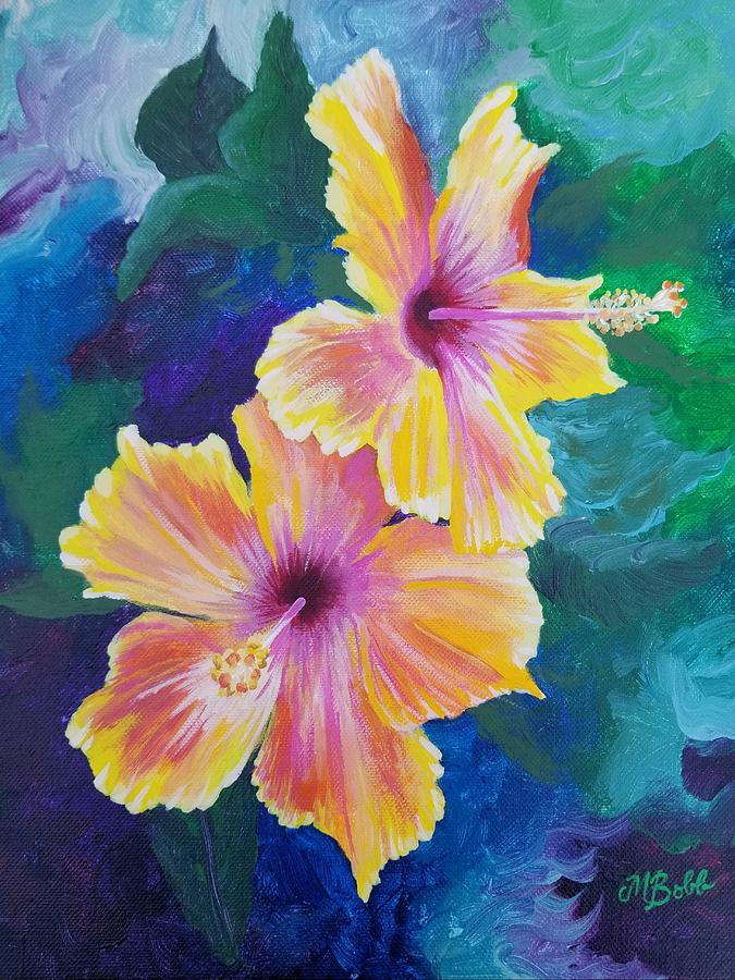 Floral Painting - Hawaiian Hibiscus by Margaret Bobb Floral Painting - Hawaiian Hibiscus by Margaret Bobb