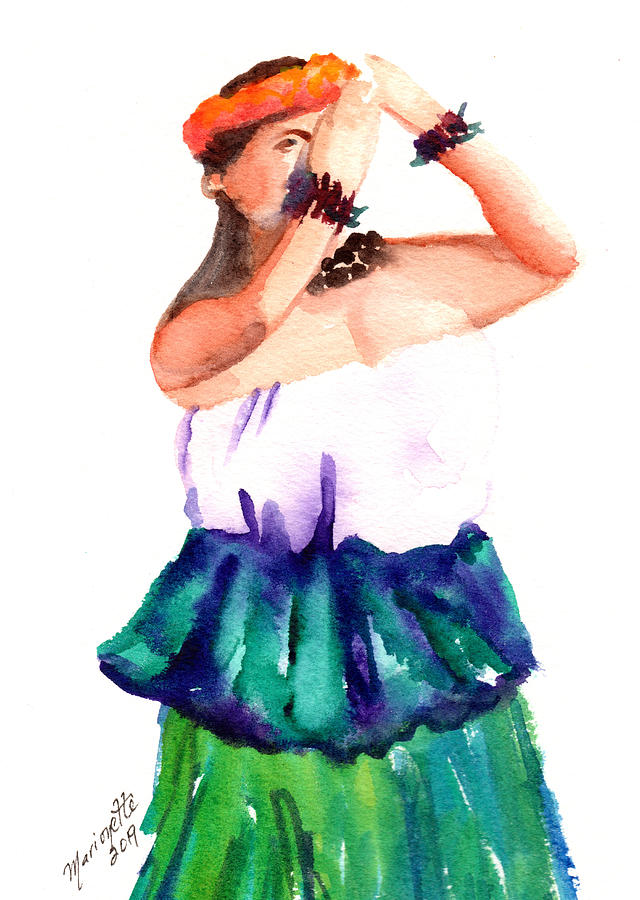Hawaiian Hula Dancer 1 Painting by Marionette Taboniar
