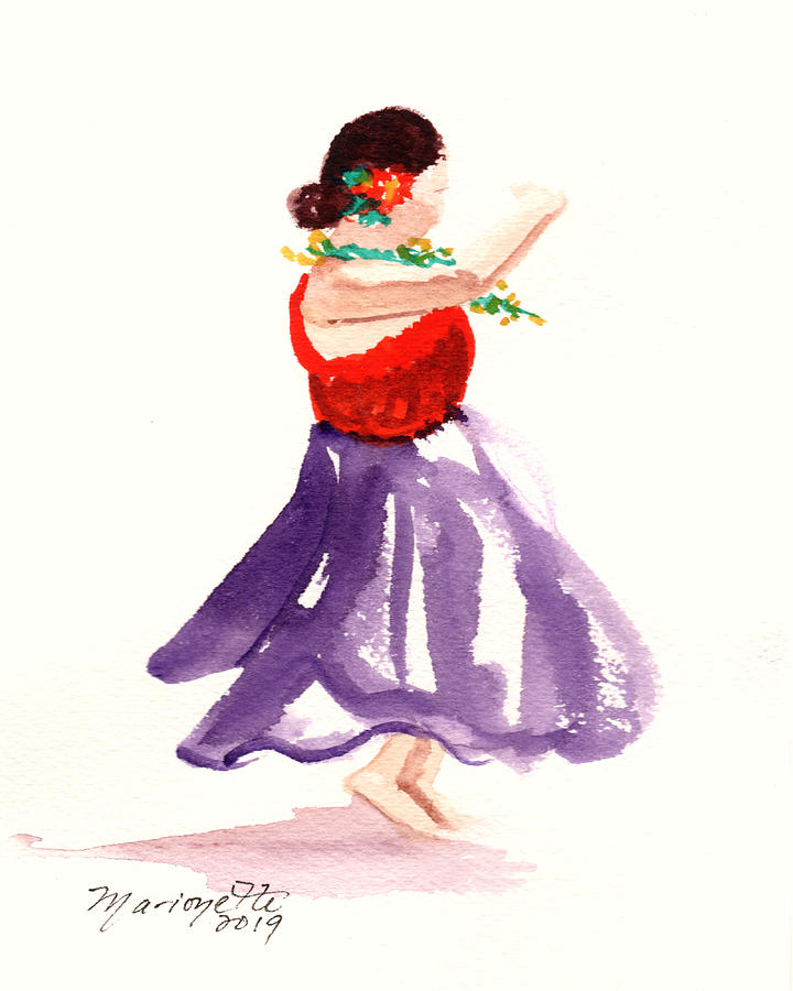 Hawaiian Hula Dancer 9 Painting by Marionette Taboniar