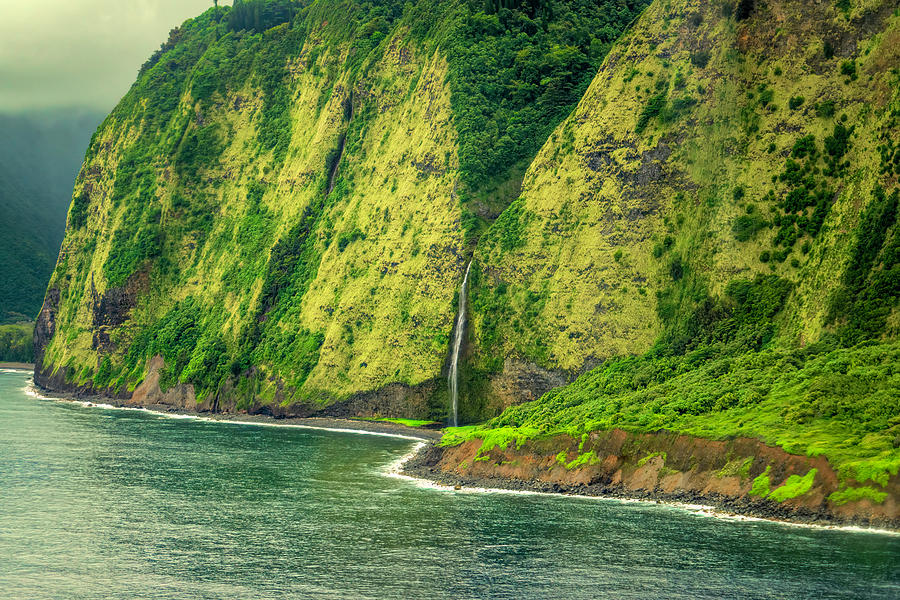 Hawaiian Oceanside Waterfall Photograph by Lindsay Thomson