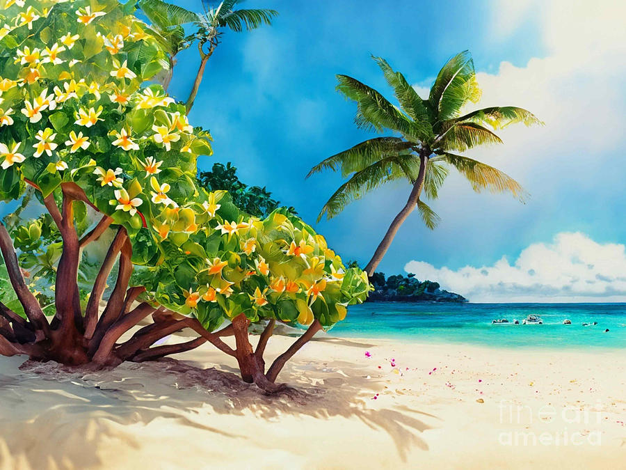Hawaiian Orchid Tree Cove Digital Art by J Marielle