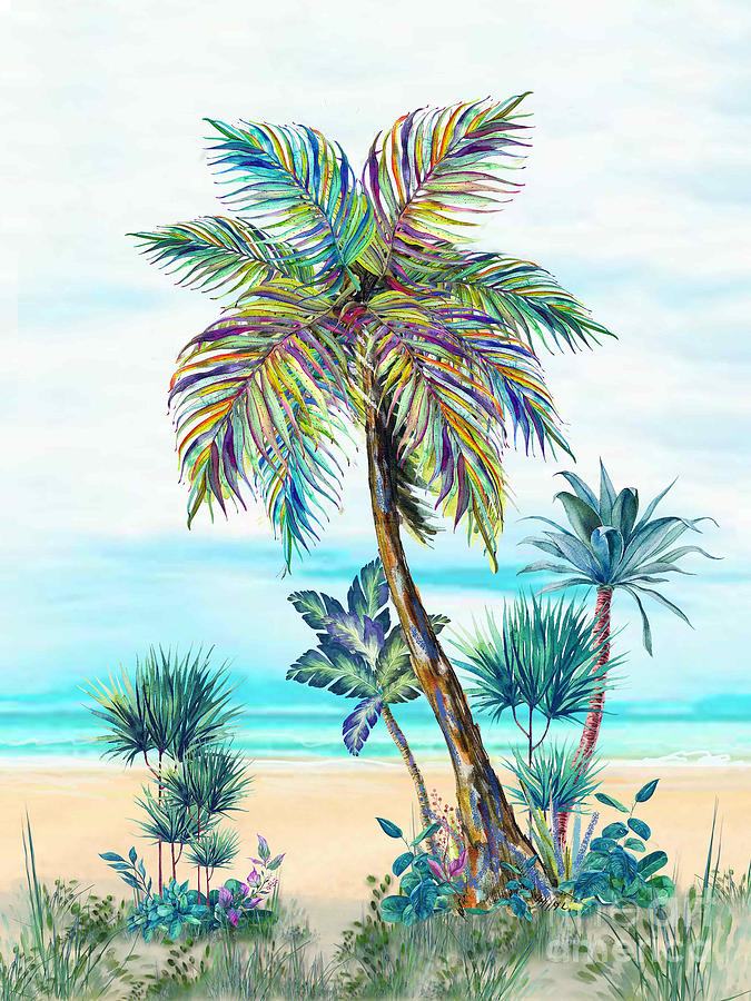 Hawaiian Palm on Beach Digital Art by J Marielle