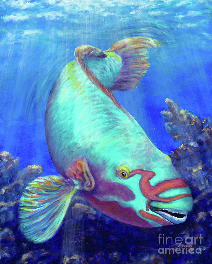 Hawaiian Parrot Fish Painting by Bob Parks | Fine Art America