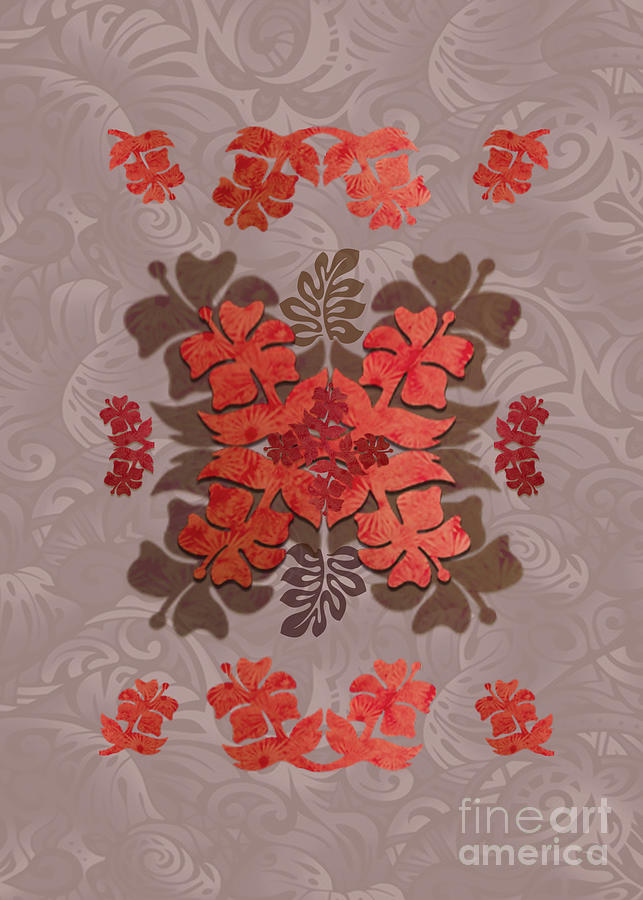 Hawaiian Quilt Series 2 Hibiscus Digital Art by J Marielle