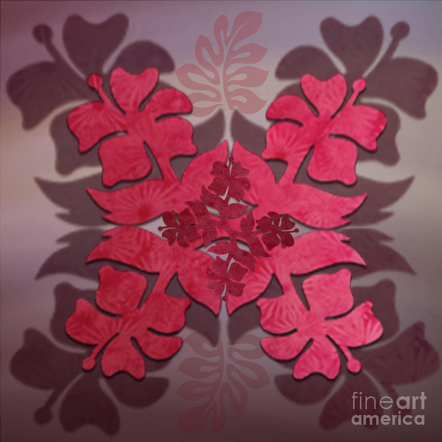 Hawaiian Quilt Series Hibiscus Digital Art by J Marielle