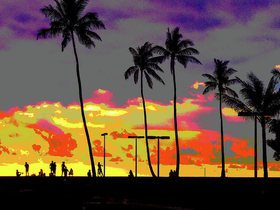 Hawaiian Silhouettes Enhanced Digital Art by David Desautel