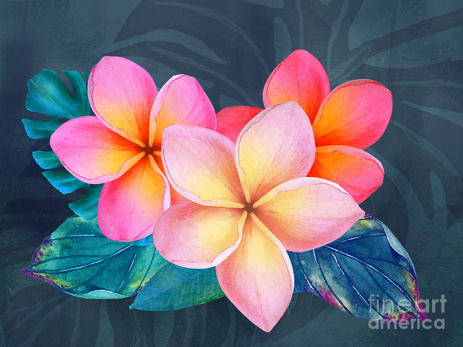 Nature Digital Art - Hawaiian Sunrise Pua Melia by J Marielle