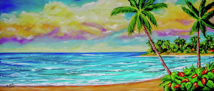 Hawaiian Tropical Beach 408 Painting By Donald K Hall Fine Art America