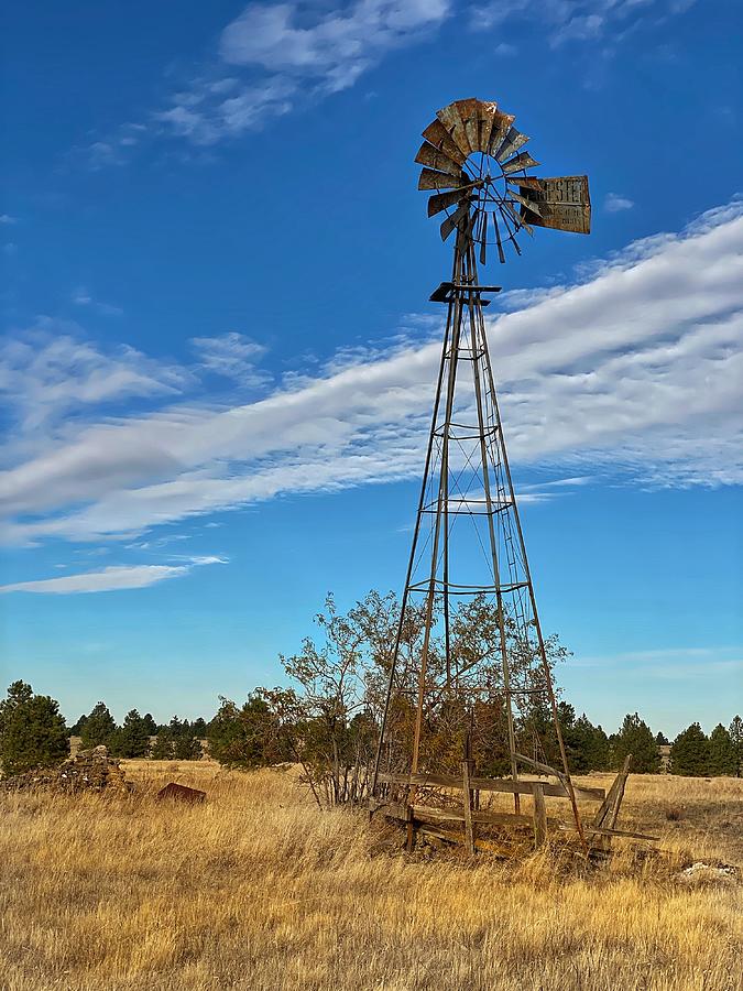 Hawk Creek Rd Windmill Photograph by Jerry Abbott