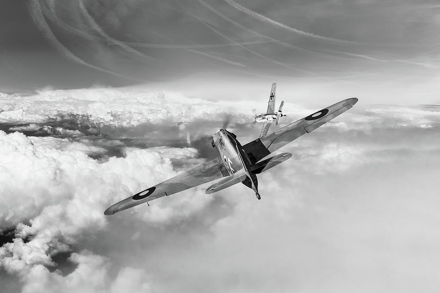 Hawker Hurricane deflection shot BW version Photograph by Gary Eason