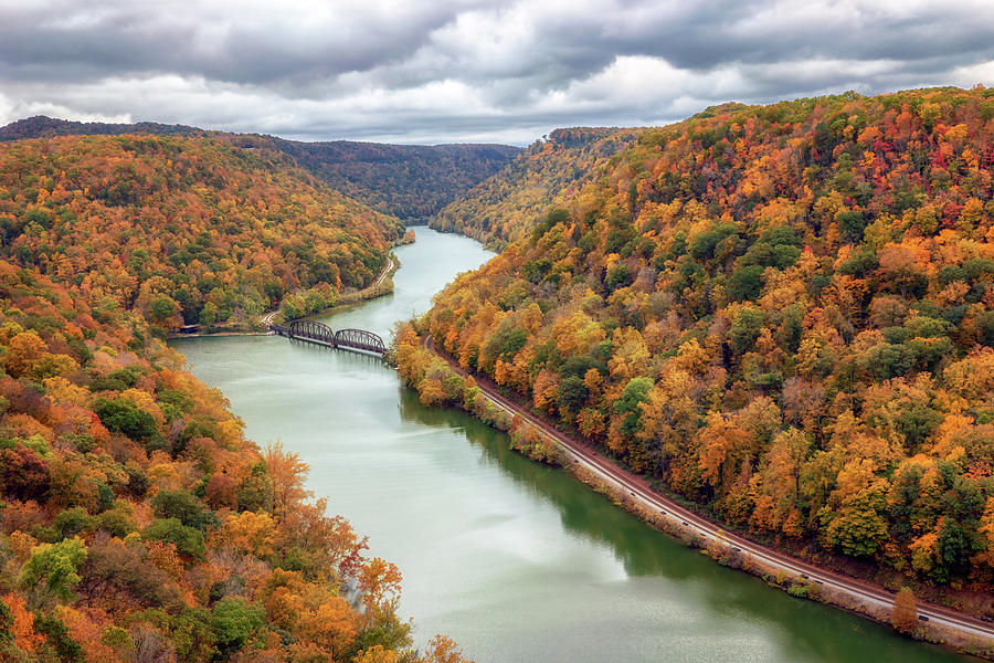 Hawks Nest Overlook in Autumn - New River Gorge Photograph by Susan Rissi Tregoning
