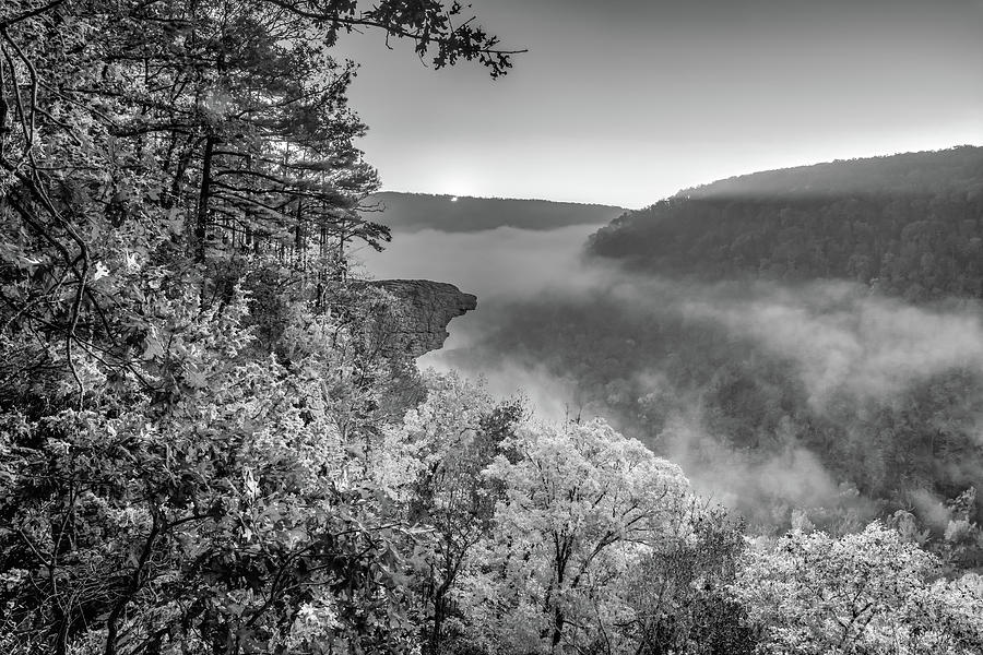Black And White Photograph - Hawksbill Crag - Whitaker Point Sunrise In Black and White Infrared by Gregory Ballos