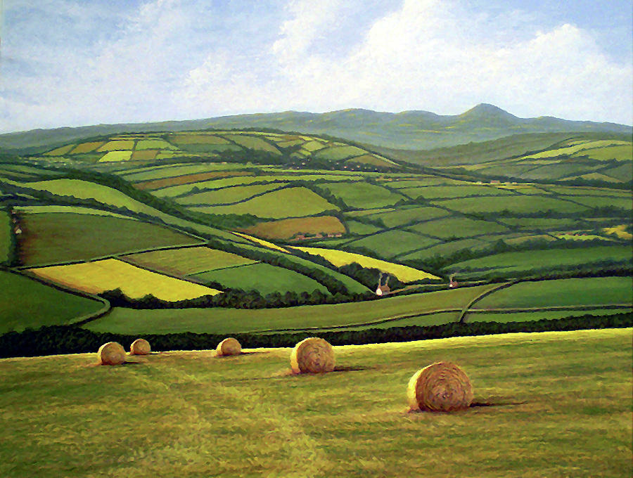 Hay Bales, Cornwall England Painting by George Lightfoot