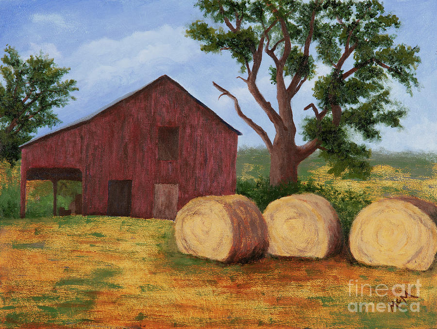 Hay Bales Painting by Garry McMichael