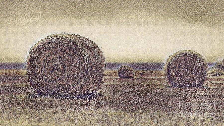 Hay Bales Painting 1 Painting By Select Photos