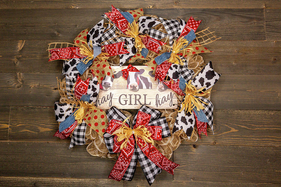 Hay Girl Hay Country Wreath Photo Photograph by SR Green