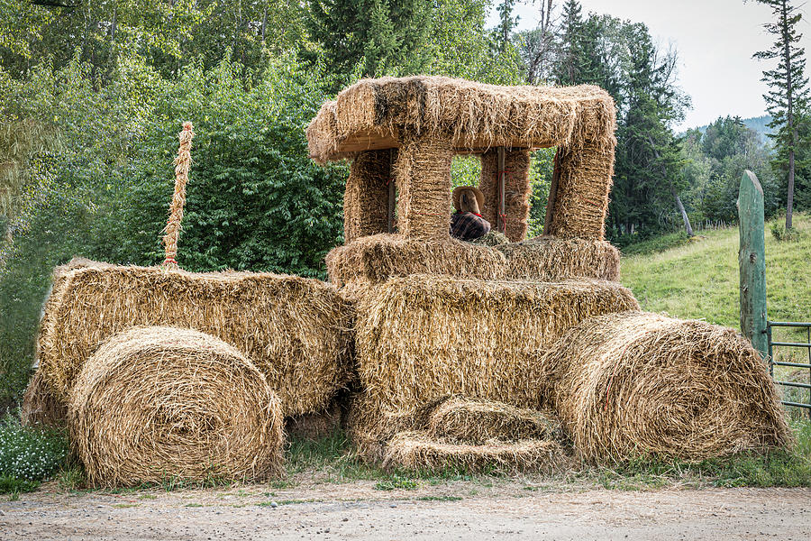 Haybale Tractor Americana Photograph by Patti Deters